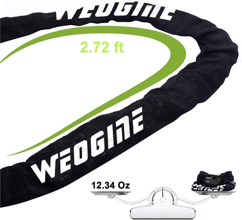 Weogine Bike Chain Lock, Heavy Duty Anti-Theft Bicycle Chain Lock, 2.72 Ft Security Bike Locks with 3 Keys, Waterproof Lock Chain for Bike, Bicycle, Scooter, Motorcycle, Door, Gate, Fence - Image 5